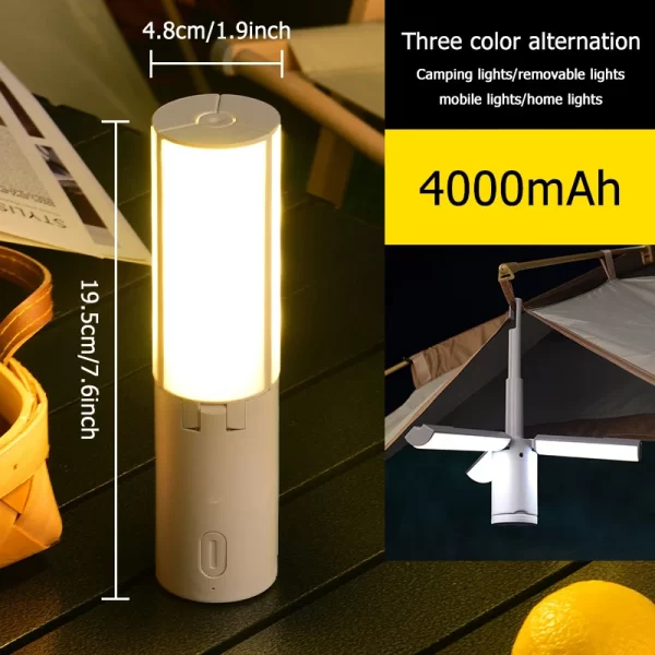 Folding Outdoor Camping Portable Rechargeable High Capacity Lighting Student Dormitory Hanging Tent Hanging Light Lantern - Image 8